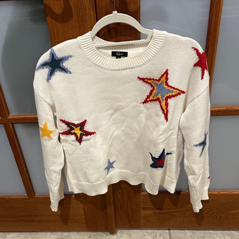 Rails White Sweater with Colorful Star Patterns​​ - Picture 3 of 6